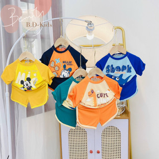 Bộ cộc thun lạnh raplang xinh xỉu cho bé trai size 7-21kg