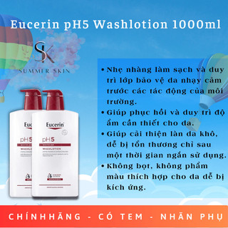 - sữa tắm eucerin ph5 washlotion 1000 ml cho da nhạy cảm .