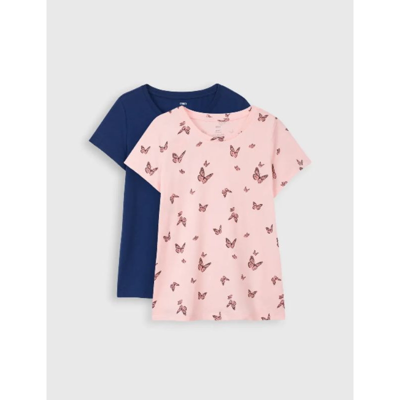 Pack 2 áo phông cotton cộc tay bé gái Canifa