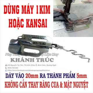 [20-5] Cử viền 2 mép dây vào 20ly ra 5ly máy may công nghiệp