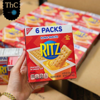 [Nhập khẩu Mỹ đủ bill] HỘP 6 GÓI Bánh quy CHẤM SỐT PHOMAI MẶN nội địa Mỹ RITZ Crackers Cheese Snack 162g PHÔ MAI Ăn nhẹ