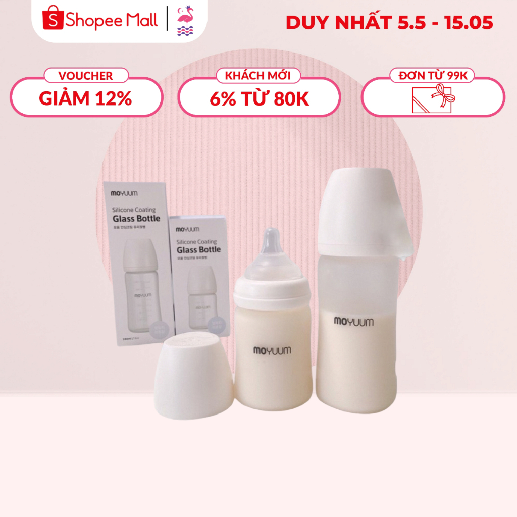 Bình Sữa Moyuum Nội Địa Hàn Quốc Thủy Tinh PP Bởi Ấm Baby Thủy Tinh Cho Bé 150ml/ 240ml Ấm Gift Decor