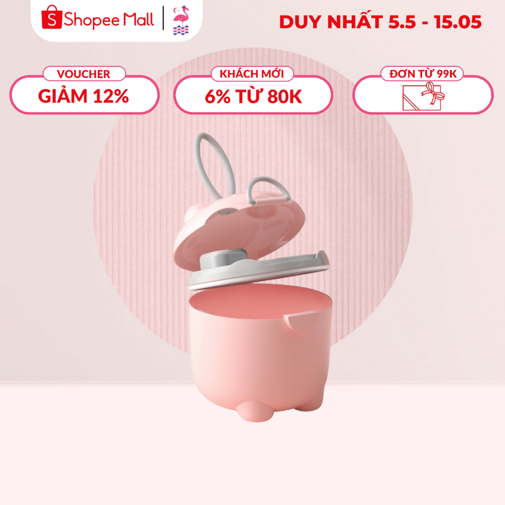 Hộp To Đựng Sữa Bột, Thức Ăn Ấm Baby 150gr Có Quai Cầm Tiện Lợi Cho Mẹ Và Bé Ấm Gift Decor