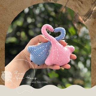 Móc khoá cá đuối, cá len, len móc thủ công