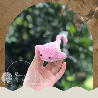 Móc khoá cá đuối, cá len, len móc thủ công