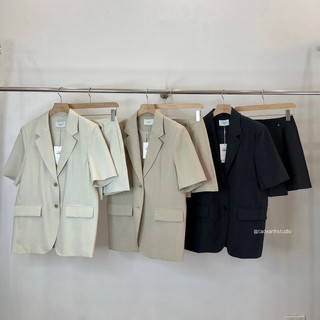 TAOXANH Set blazer cộc tay kèm quần váy