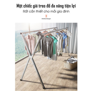 [hàng TQ sịn ] Giàn Phơi Quần Áo chữ X  Thông Minh - Sào Phơi Inox 304 Gấp Gọn, Nhỏ Gọn Tiện Lợi