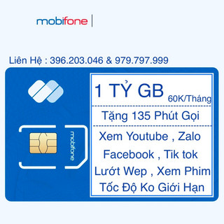 SIM MAX DATA THAGA Mobifone 1 Tháng Gia Hạn 60k Gói Mới CF60 AG60 ED60