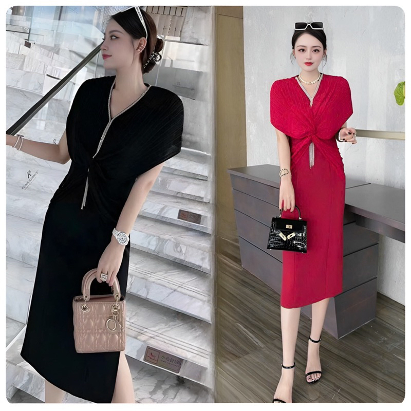 ( HÀNG QUẢNG CHÂU CAO CẤP) VÁY ĐẦM TIỆC CÁCH ĐIỆU - VỪA SANG VỪA GIẤU NHẸM MỌI KHUYẾT ĐIỂM HIỆU QUẢ