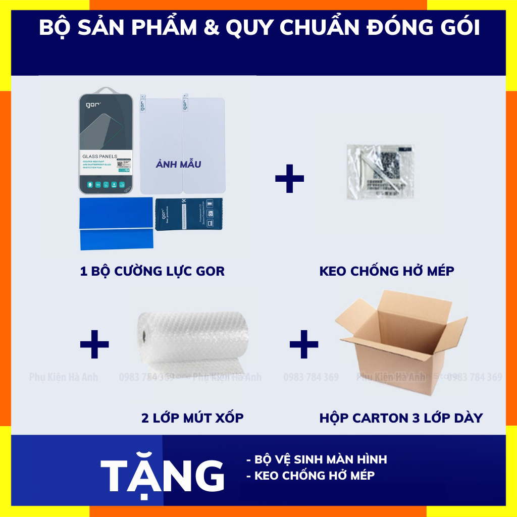 Bộ 2 kính cường lực GOR cho Realme GT NEO 5 trong suốt, cảm ứng siêu mượt, chống vân tay + Tặng chống hở keo mép