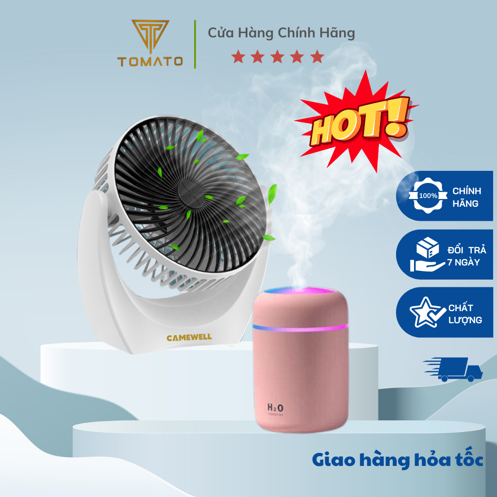 Quạt mini + máy phun sương mini, combo quạt để bàn mini + máy phun sương mini - Tomato.Store