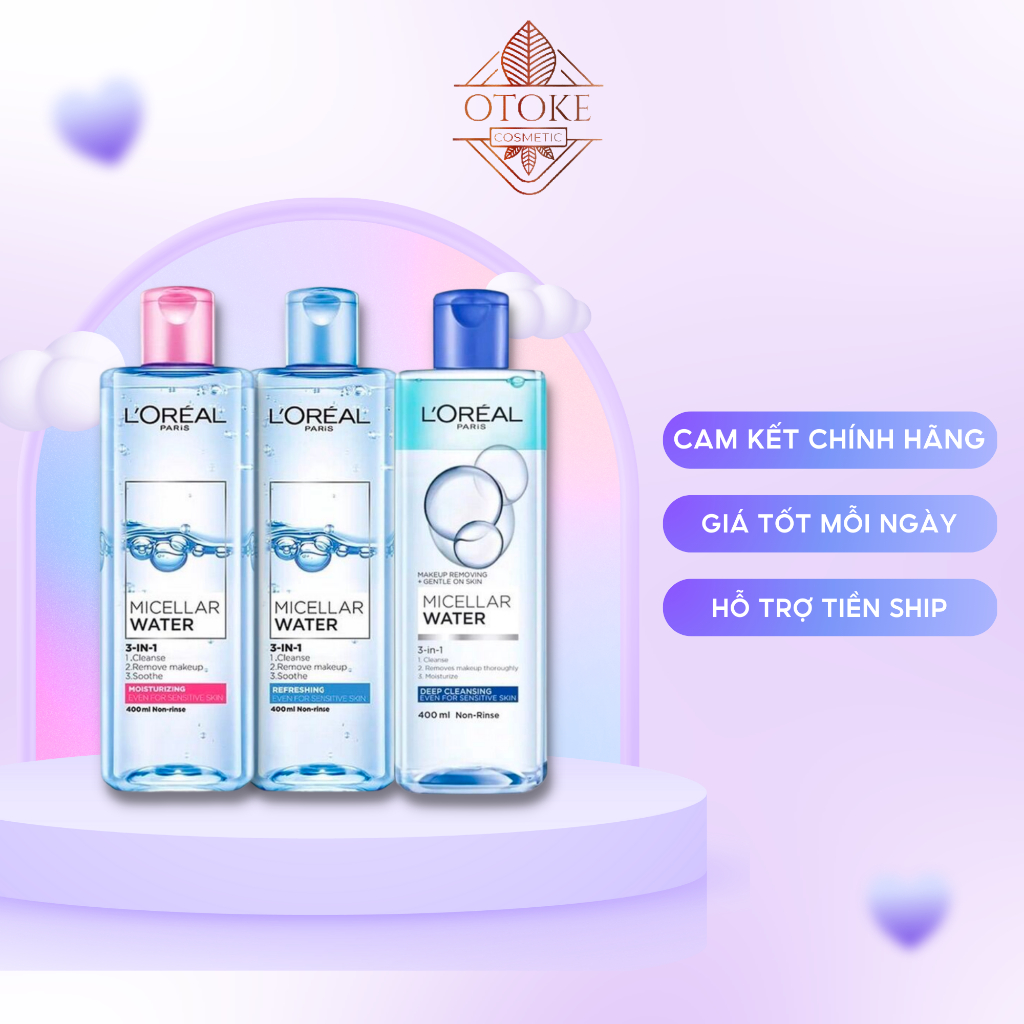 Nước tẩy trang L'Oreal Paris 3-in-1 Micellar Water 400ml