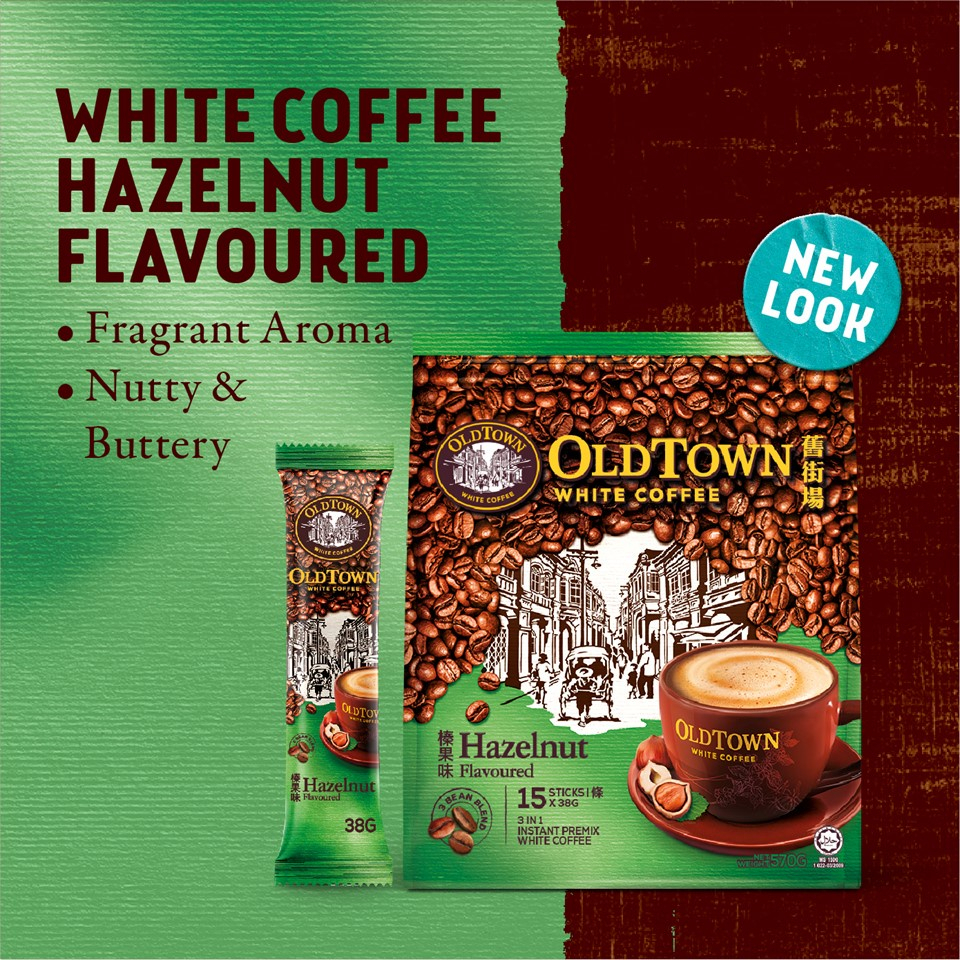 ( Bao Bì Mới ) Cà phê trắng vị hạt dẻ OldTown White Coffee HAZELNUT Malaysia
