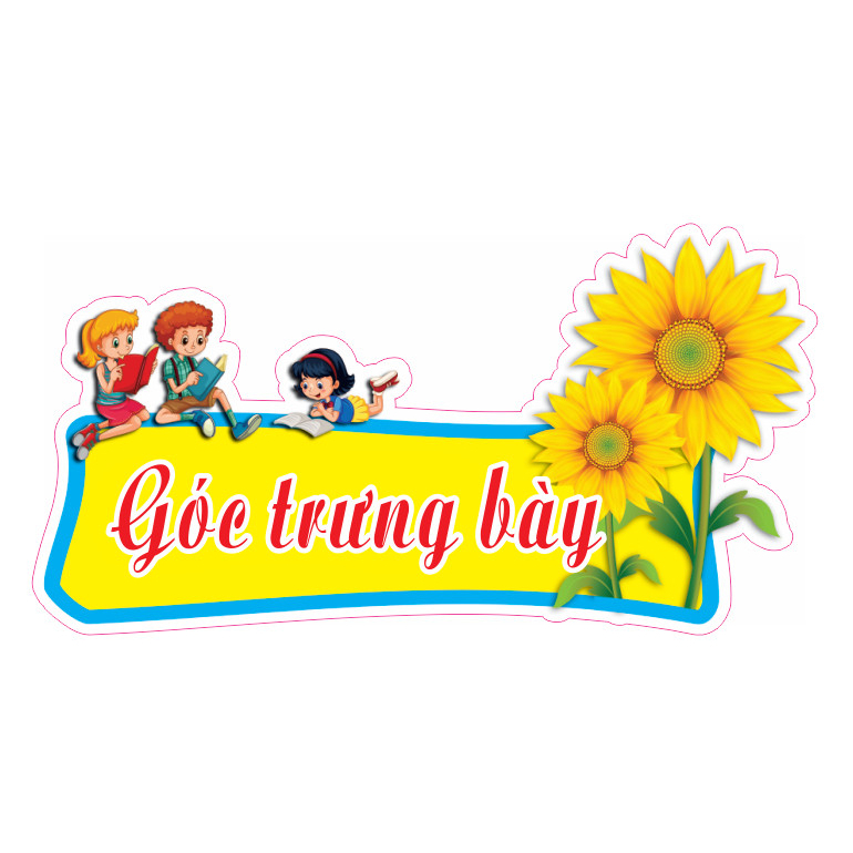 Góc thư viện, góc học tập, góc thiên nhiên, góc trưng bày, góc sáng tạo in decan bóc dán kích thước 30x15cm