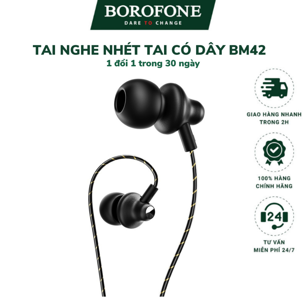 Tai nghe có dây nhét tai BOROFONE BM42 Sophisticated - AK Mobile