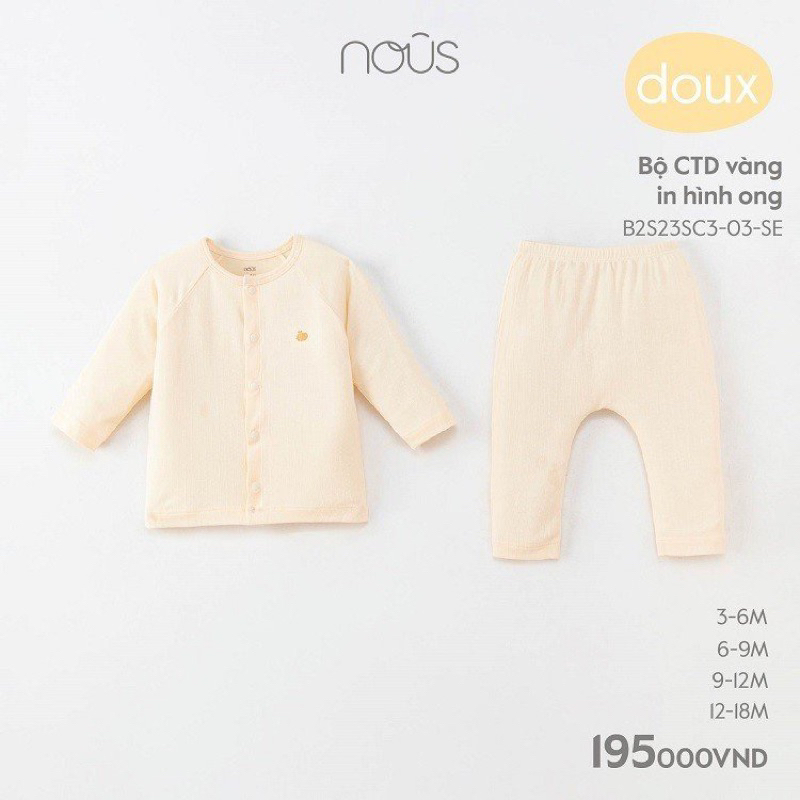NOUS chính hãng - Bộ dài tay vải mềm mát cho bé