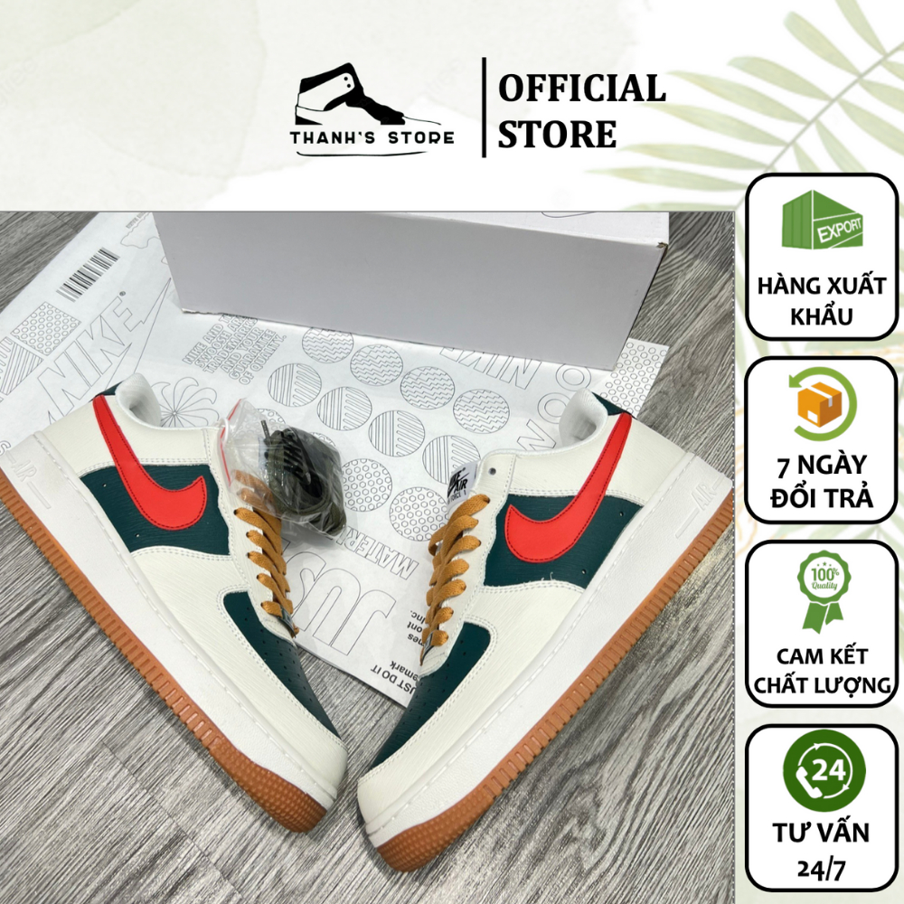 Giày thể thao nữ trắng xanh giày AIR FORCE 1 GUCCI giày AF1 _ hàng xuất khẩu thời trang chính hãng - NAF1G