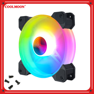 Quạt Tản Nhiệt, Fan Led RGB Coolmoon Y1 & Bộ Hub Coolmoon + điều khiển - Tặng kèm ốc vít