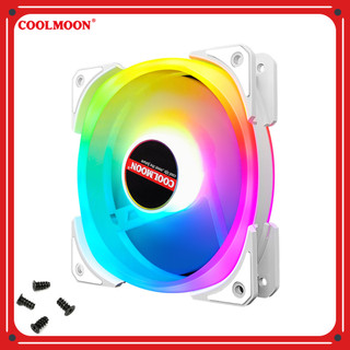 Quạt Tản Nhiệt, Fan Led RGB Coolmoon U4 - Led Dual Ring (Led tâm + Led viền) - Tặng kèm ốc vít