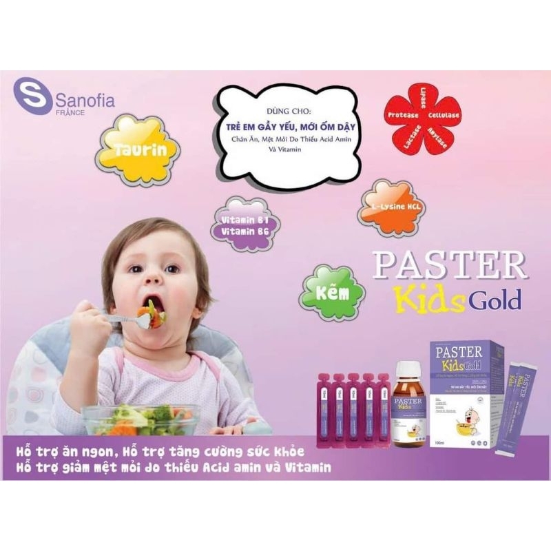 Siro ăn ngon PASTER KIDS GOLD giúp trẻ HẾT BIẾNG ĂN, tăng cường sức đề kháng