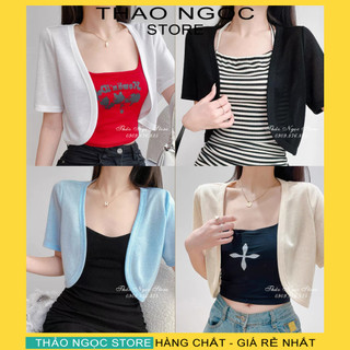 Áo khoác len mỏng form croptop, áo khoác len tay ngắn hàng QC!