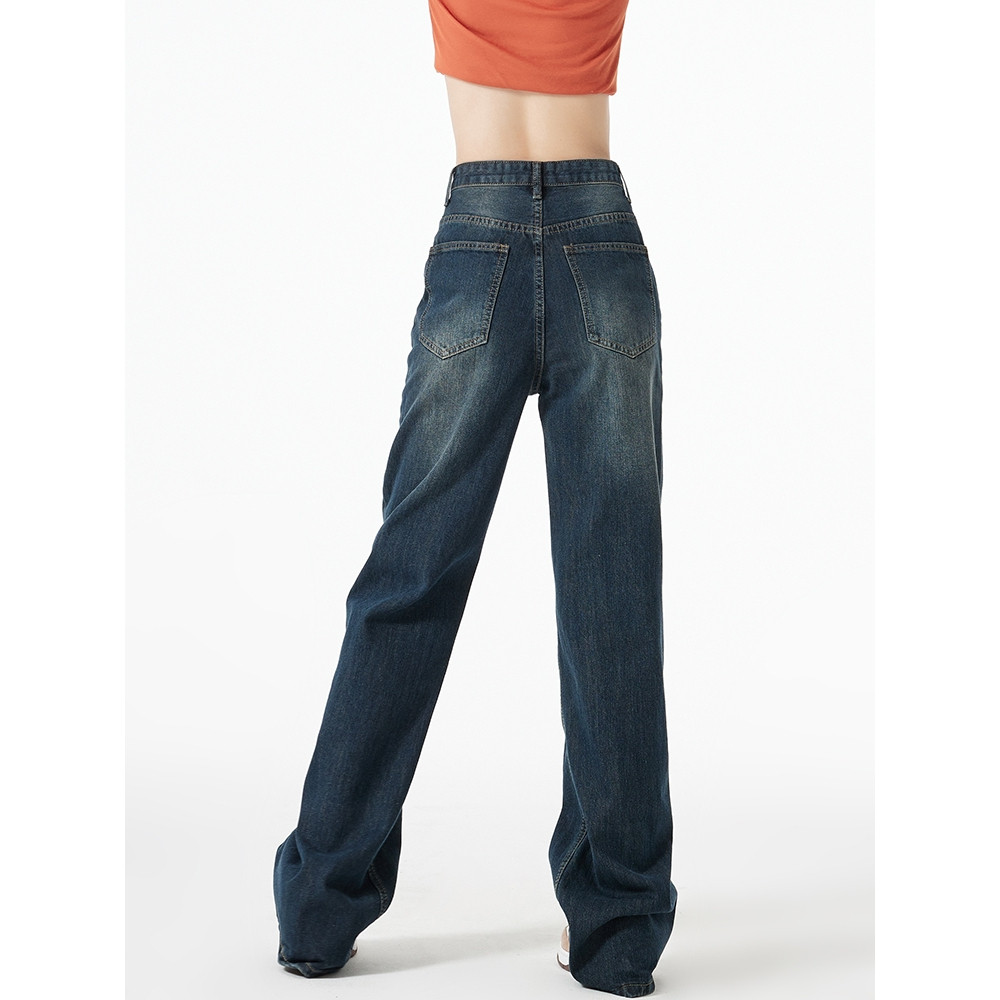 Quần Jean Ống Rộng Màu Xanh Trầm Chất QC Siêu Dày MYGIRL | BigBuy360 - bigbuy360.vn