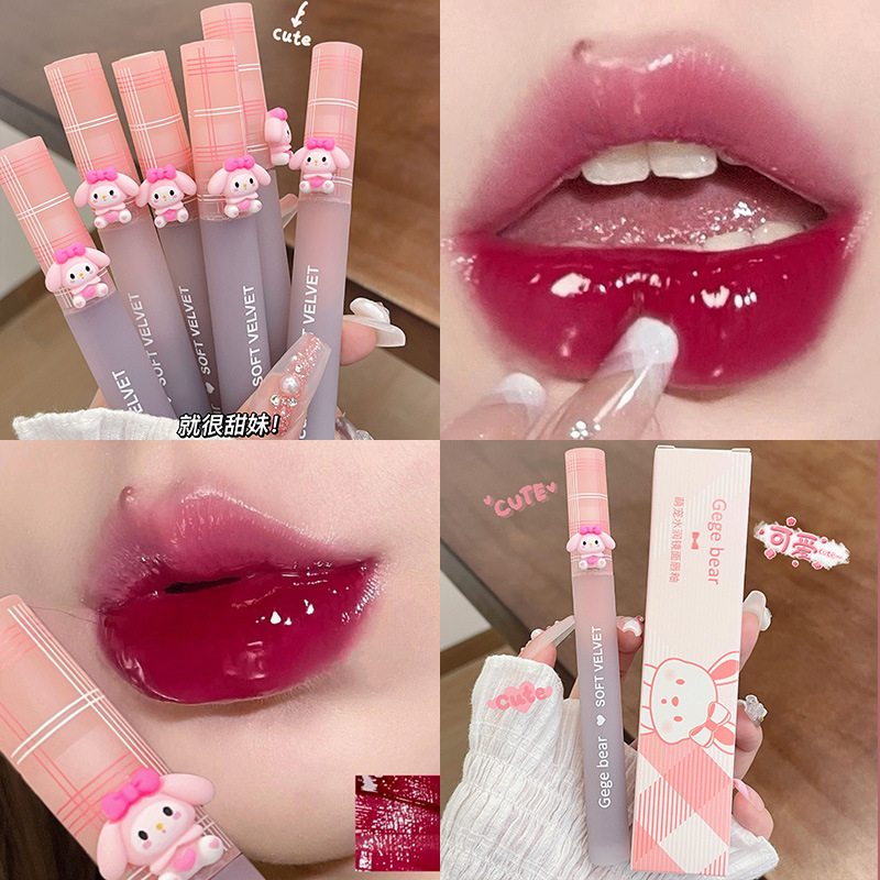 Son kem bóng thỏ hồng GEGE BEAR Soft Velvet mướt môi căng mọng lâu trôi