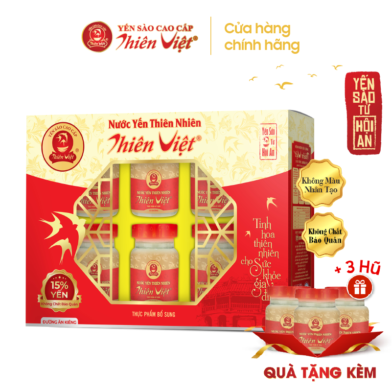 Nước Yến Sào Thiên Việt cao cấp 15% yến tổ (Hộp 6 hũ x 70ml)