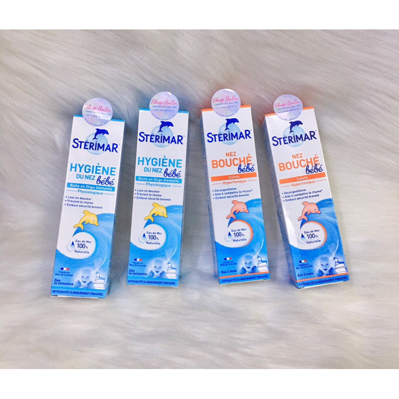 💦Xịt muối mũi cá heo Sterimar Pháp 100ml chính hãng - 2 màu Vàng, Cam cho bé