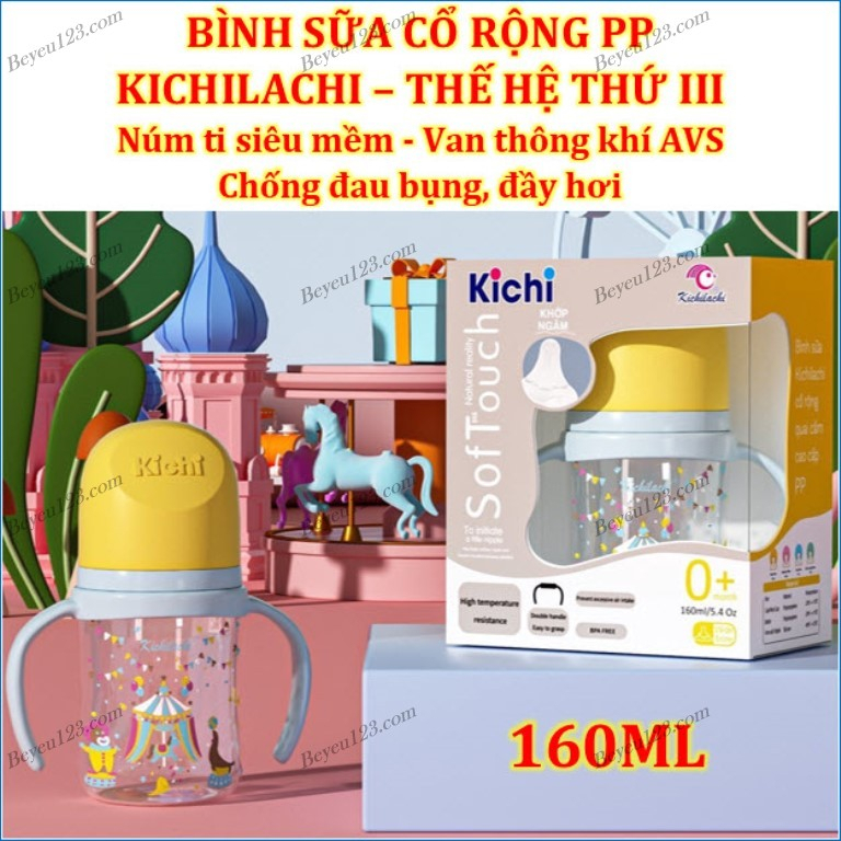 Bình Sữa PP Cổ rộng 160ml Kichilachi Kichi