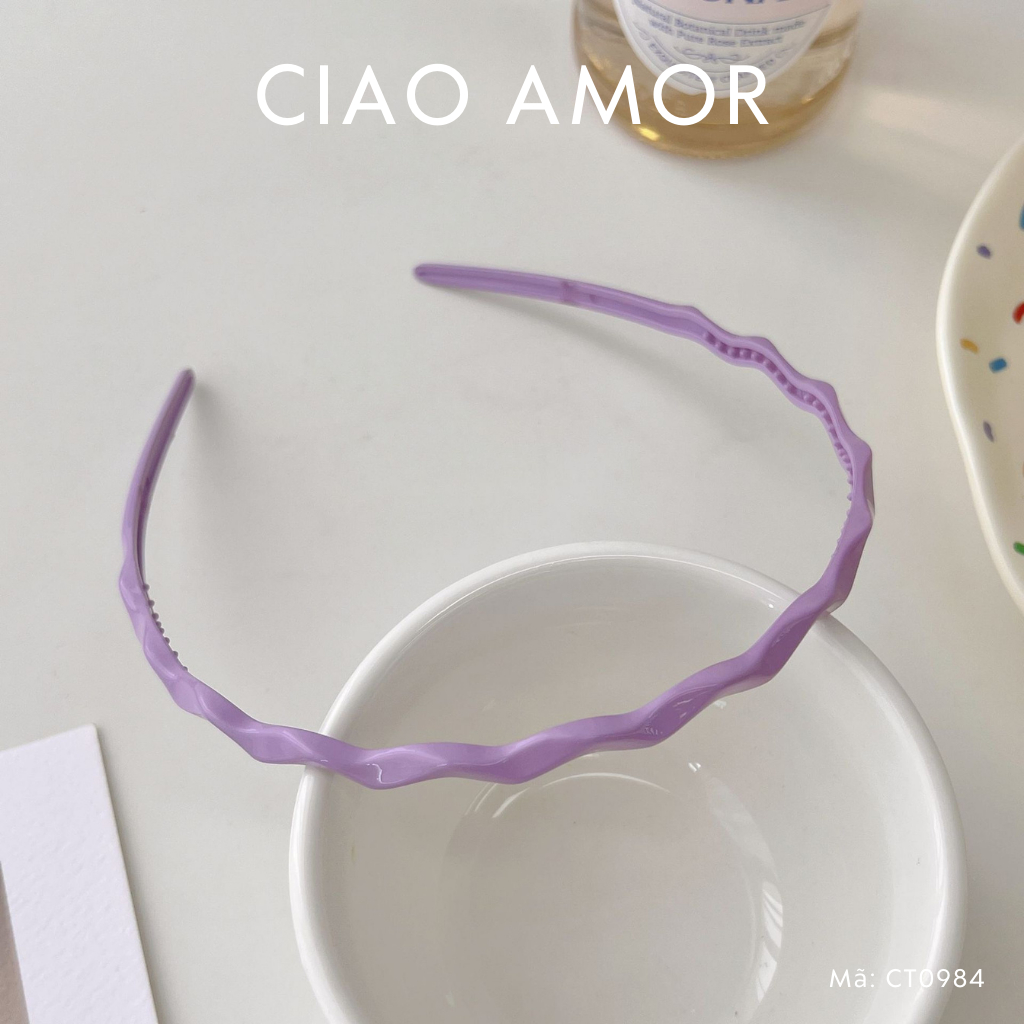 Cài tóc nữ nhựa màu sắc mảnh lượn Phụ kiện tóc nữ Ciao Amor - CT0984