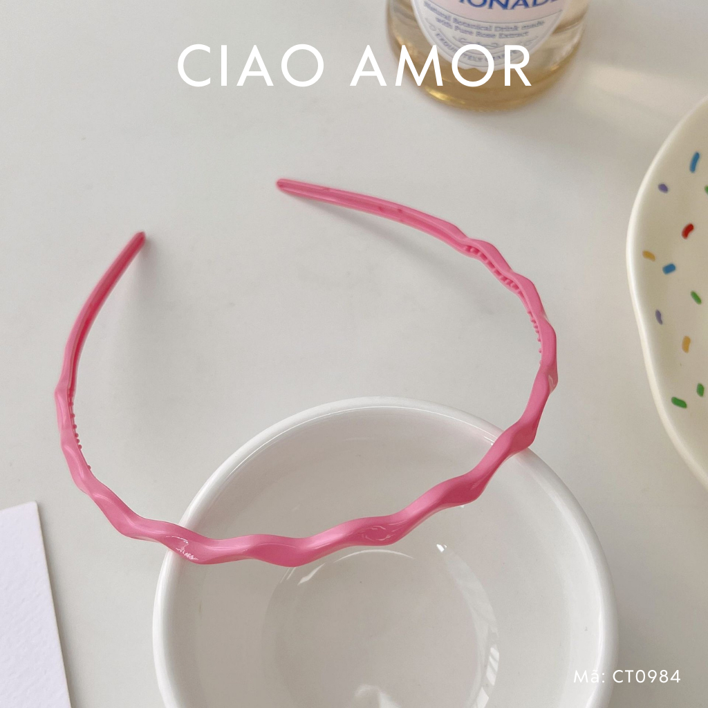 Cài tóc nữ nhựa màu sắc mảnh lượn Phụ kiện tóc nữ Ciao Amor - CT0984