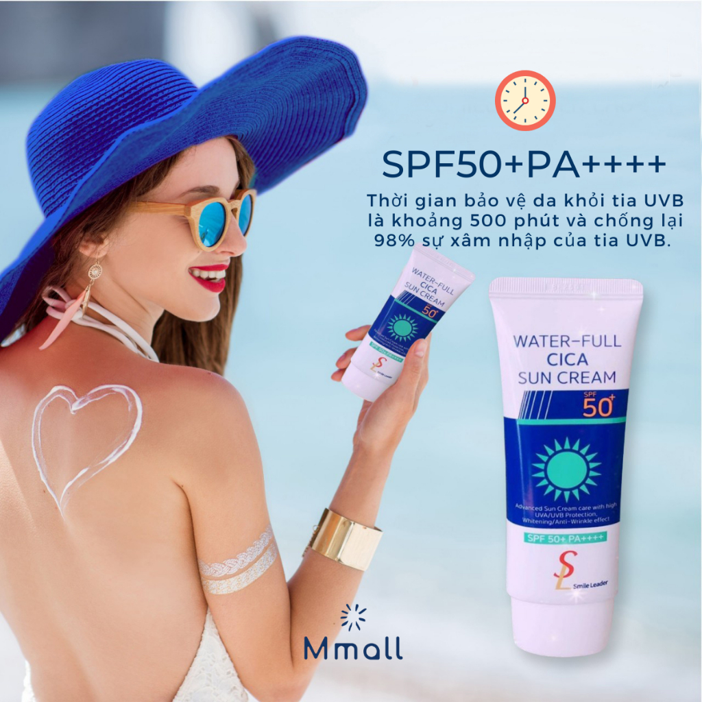 Kem chống nắng nâng tone Smile Leader Sun Cream SPF50+ cho da dầu mụn và da khô 60ml | Mmall_vn