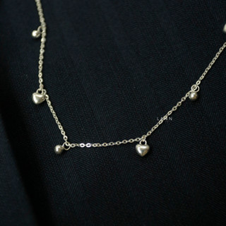  Lắc chân tim trơn mix hạt bi tròn A076 LANN 