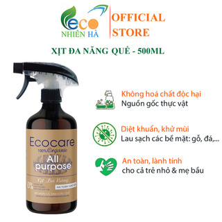 Nước lau kính ECOCARE 500ml tinh dầu quế hữu cơ xịt đa năng, đuổi muỗi, khử khuẩn