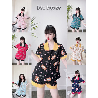Đồ Bộ Pyjama Bigsize -Béo Bigsize 55-95kg Pyjama Bigsize Cao Cấp Mặc Nhà  Đẹp,Chất  Lụa Nhật mát xịn