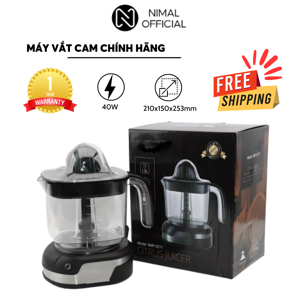 Máy vắt cam tự động Nimal ép cam dung tích 1,2L bảo hành 12 tháng