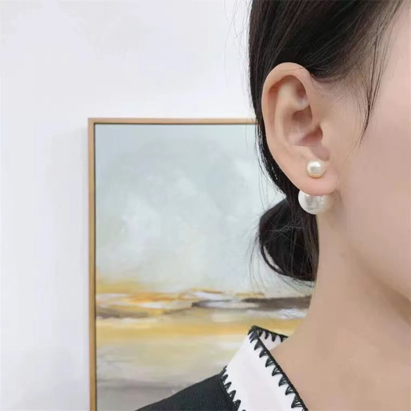 Bông tai nữ ngọc trai nhân tạo chất liệu hợp kim không hoen gỉ khuyên tai phong cách hàn quốc