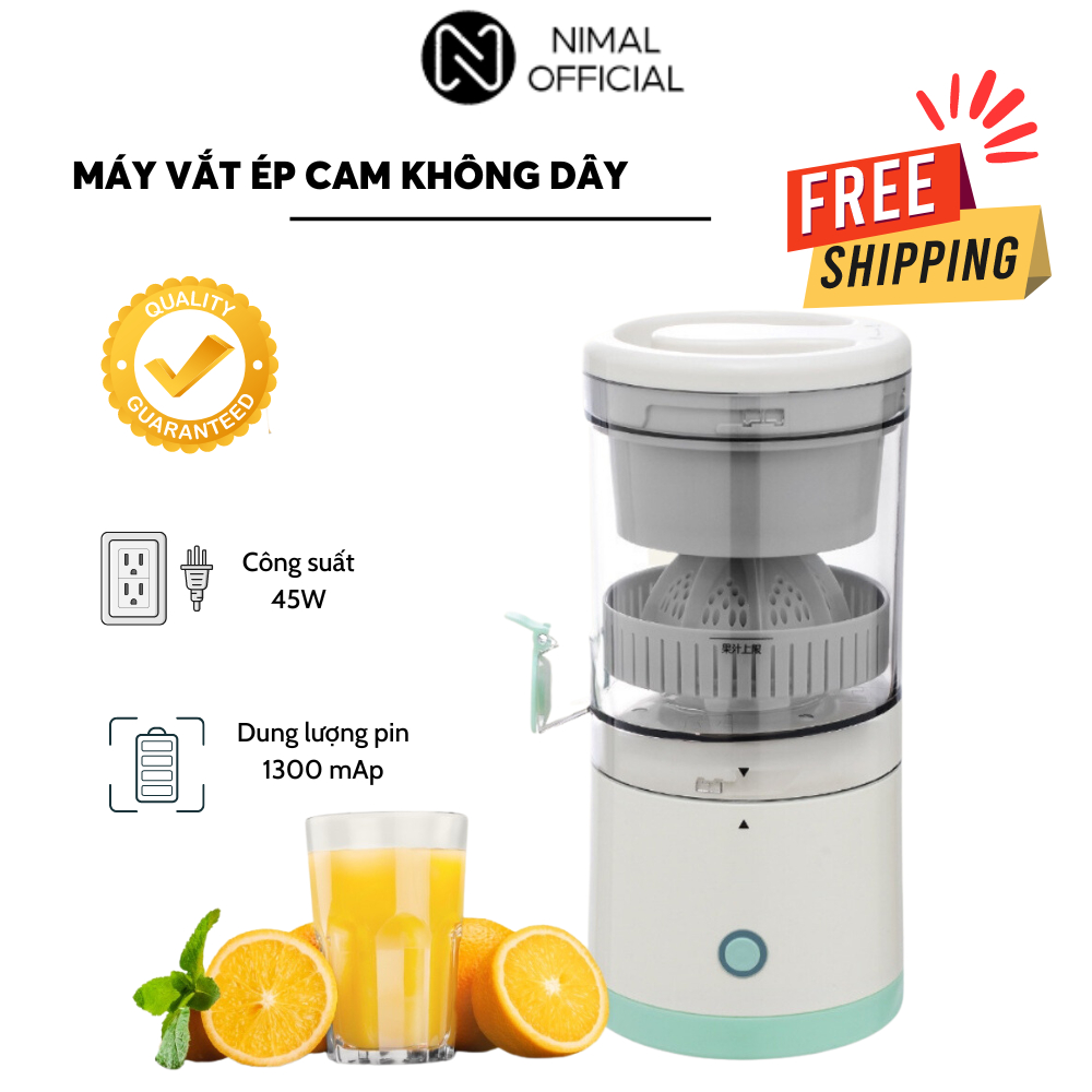 Máy vắt ép nước cam tự động mini không dây Nimal ép vắt trái cây đa năng