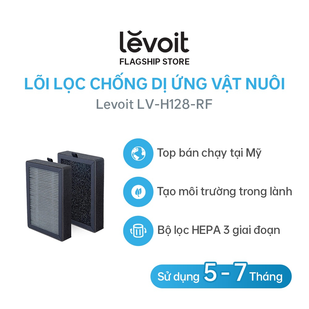 Lõi lọc diệt khuẩn khử mùi Levoit H128-RF gồm 2 bộ lọc sơ cấp và HEPA H13 3 lớp, hàng chính hãng
