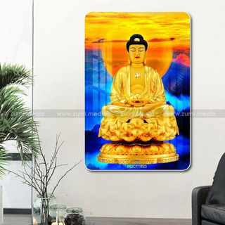 Tranh treo tường phật a di đà, gỗ gương 20x30