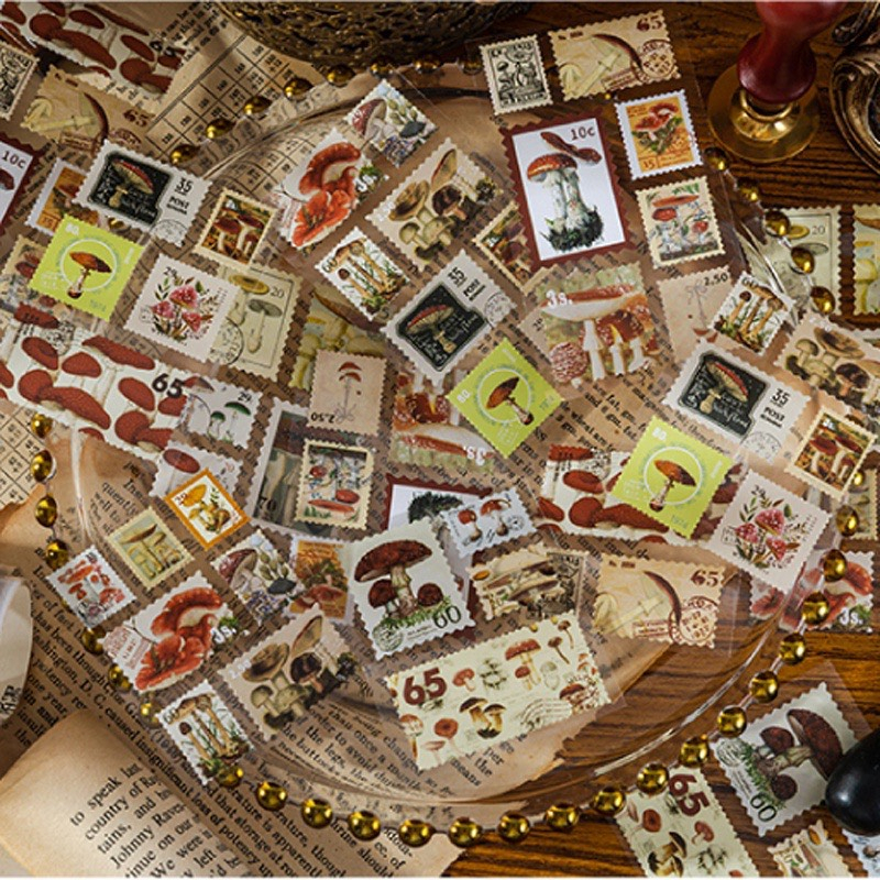 Sticker tem thư kiểu vintage trang trí sổ, làm journal