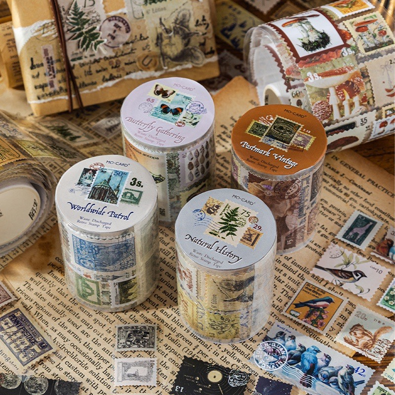 Sticker tem thư kiểu vintage trang trí sổ, làm journal