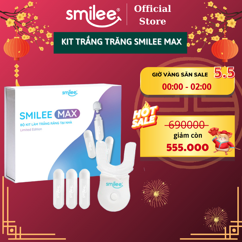 Bộ Kit làm trắng răng tiện lợi và an toàn sử dụng tại nhà Smilee Max Chính Hãng