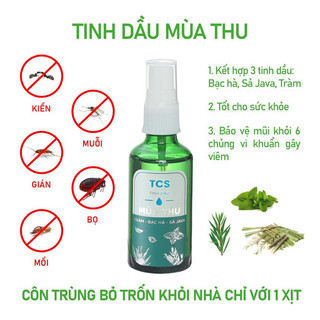 Tinh dầu thiên nhiên- tinh dầu mùa thu sài gòn tcs 50ml- sả-bạc hà-tràm