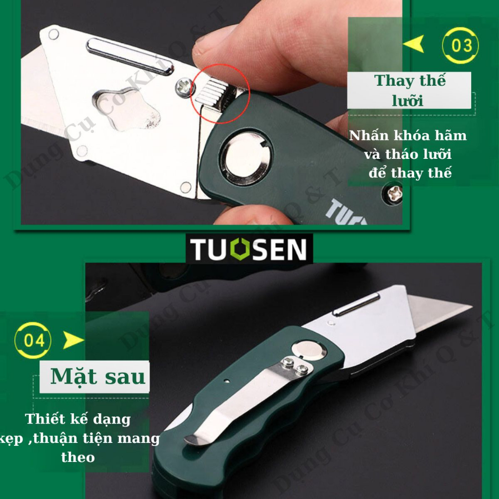 Dao rọc vỏ cáp gấp gọn Tousen hàng chính hãng cao cấp chuyên dùng cho thợ điện ,Dụng cụ tách vỏ cáp chất lượng giá rẻ
