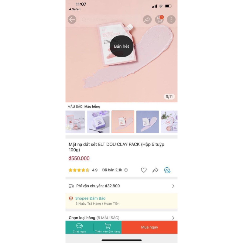 HOT🔥Sale 35k🔥 Mặt Nạ ĐẤT SÉT HỘP 5Gói 100ml