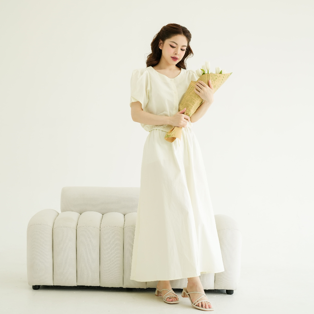 Plainwash.co - Áo Tay Bồng Miabi Cropped Shirt