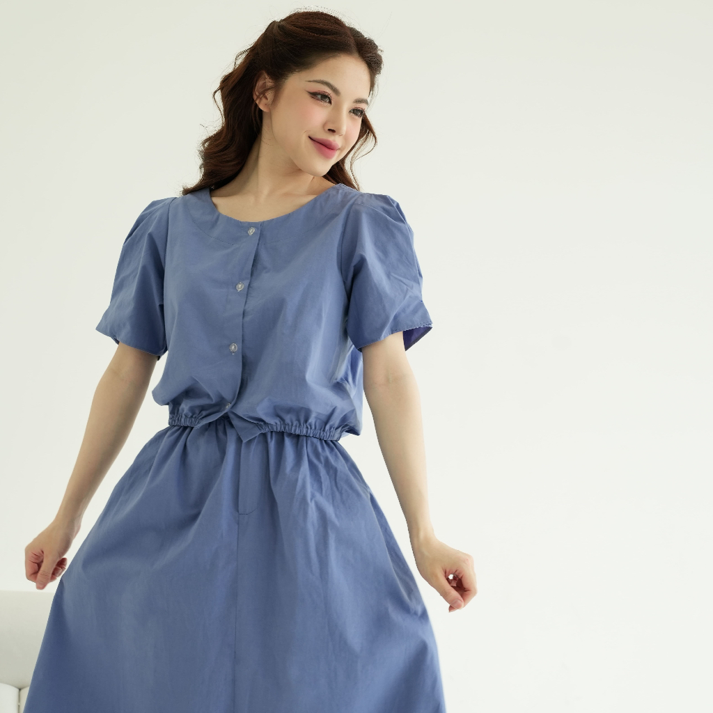 Plainwash.co - Áo Tay Bồng Miabi Cropped Shirt