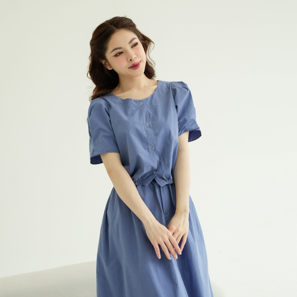 Plainwash.co - Áo Tay Bồng Miabi Cropped Shirt